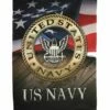 Navy Eagle Sublimated House Flag -Flag Sales 2024 navy eagle sublimated garden flag 1