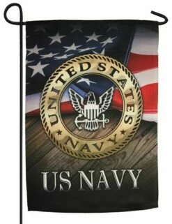 Navy Eagle Sublimated Garden Flag