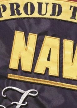 Navy Family Double Applique Garden Flag