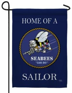 Navy Seabees Home Sublimated Garden Flag