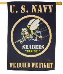 Navy Seabees Sublimated House Flag