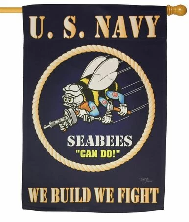 Navy Seabees Sublimated House Flag 3 Navy Seabees Sublimated House Flag