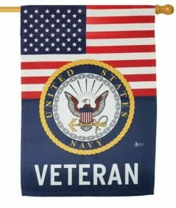Navy Veteran Sublimated House Flag