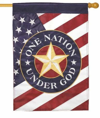 One Nation Under God Double Applique House Flag 4 One Nation Under God Double Applique House Flag - Image 2