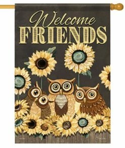 Owl Friends House Flag