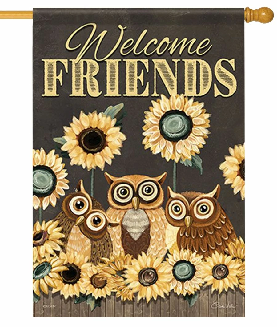 Owl Friends House Flag 3 Owl Friends House Flag