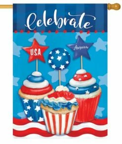 Patriotic Cupcakes House Flag