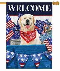 Patriotic Dog House Flag