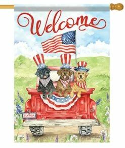 Patriotic Pups House Flag