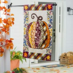 Pattern Patch Pumpkin Applique House Flag