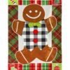 Patterned Gingerbread Man Applique House Flag