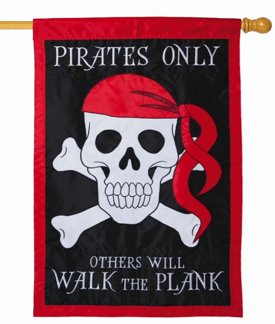 Pirates Only Applique House Flag 3 Pirates Only Applique House Flag