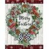 Plaid Christmas Wreath House Flag -Flag Sales 2024 plaid christmas wreath house flag