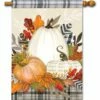 Plaid Pumpkin Season House Flag -Flag Sales 2024 plaid pumpkin season house flag