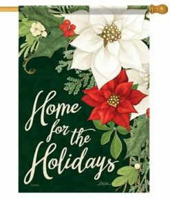 Poinsettia Holidays House Flag