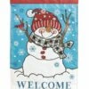 Polka Dot And Plaid Snowman Double Applique House Flag -Flag Sales 2024 polka dot and plaid snowman double applique house flag