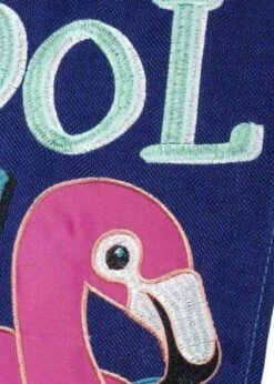 Pool Party Flamingo Double Applique House Flag