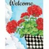 Potted Geraniums House Flag -Flag Sales 2024 potted geraniums house flag