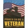 Proud Veteran Double Applique House Flag
