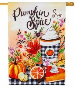 Pumpkin Spice Suede Reflections House Flag