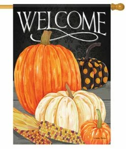 Pumpkin Trio House Flag