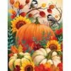 Pumpkins And Chickadees House Flag -Flag Sales 2024 pumpkins and chickadees house flag