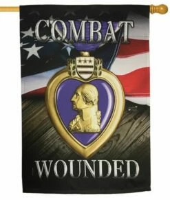 Purple Heart Sublimated House Flag