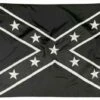 Rebel Black And White Battle Flag 3×5 Sewn Nylon