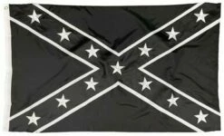 Rebel Black And White Battle Flag 3×5 Sewn Nylon