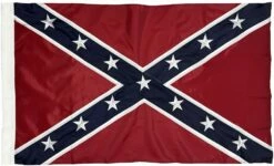Rebel Confederate Battle 3×5 Flag Sewn Nylon With Pole Sleeve