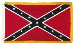 Rebel Confederate Battle Flag 3×5 Sewn Cotton With Gold Fringe