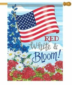 Red White And Bloom House Flag