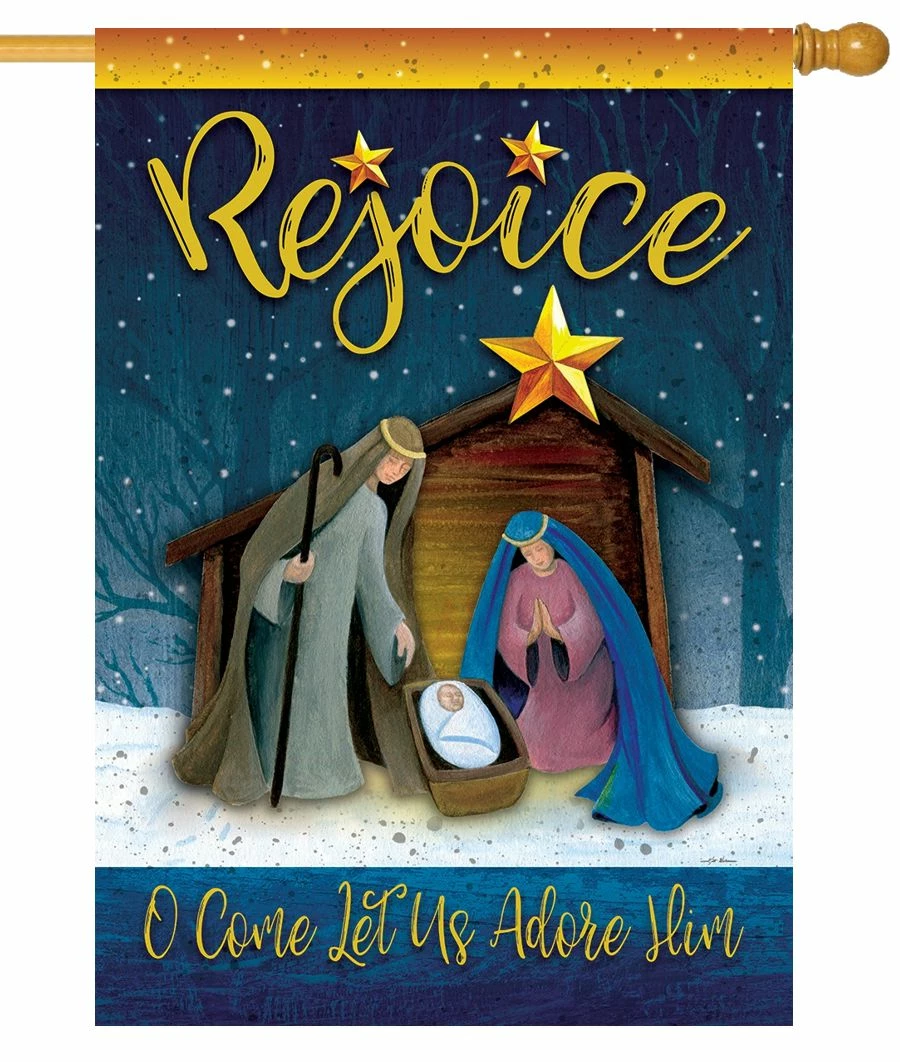 Rejoice Manger House Flag 3 Rejoice Manger House Flag