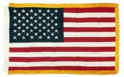 Sewn Cotton 3×5 American Flag With Gold Fringe