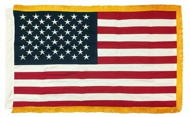 Sewn Cotton 3×5 American Flag With Gold Fringe 3 Sewn Cotton 3×5 American Flag With Gold Fringe
