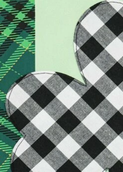 Shamrock Patterned Applique House Flag