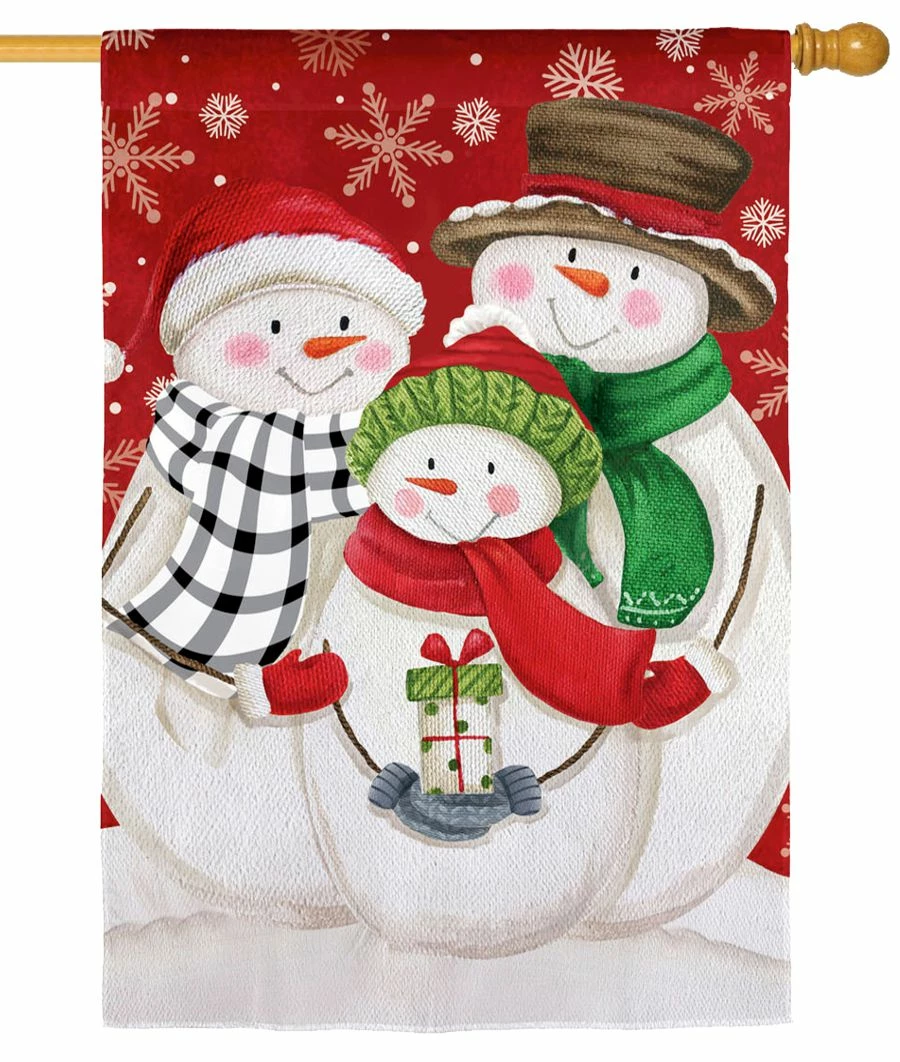 Snow Family Textured Suede House Flag 3 Snow Family Textured Suede House Flag