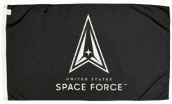 Space Force Black Logo 3×5 Nylon Flag – Made In The USA
