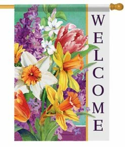 Spring Flower Bouquet House Flag