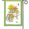 Springtime Wheelbarrow Garden Flag -Flag Sales 2024 springtime wheelbarrow garden flag