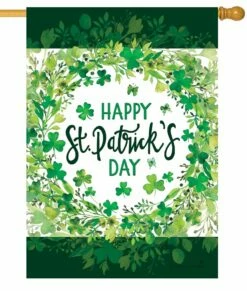 St. Pat’s Wreath House Flag