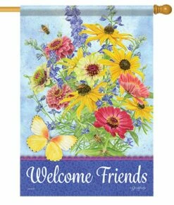 Summer Welcome Bouquet House Flag