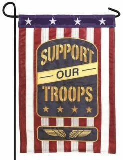 Support Our Troops Double Applique Garden Flag -Flag Sales 2024 support our troops double applique garden flag