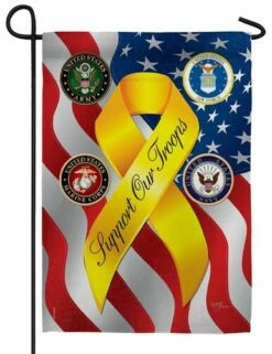 Support Our Troops With Seals Sublimated Garden Flag
