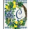 Sweet Home Lemon Wreath Letter C Monogram Garden Flag -Flag Sales 2024 sweet home lemon wreath letter c monogram garden flag
