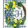 Sweet Home Lemon Wreath Letter H Monogram Garden Flag -Flag Sales 2024 sweet home lemon wreath letter h monogram garden flag