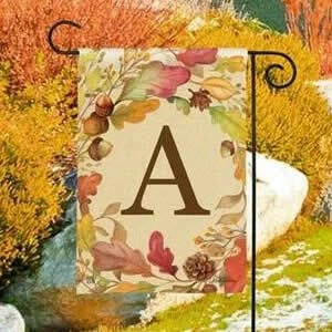 Swirling Fall Leaves Monogram A Garden Flag 5 Swirling Fall Leaves Monogram A Garden Flag - Image 3