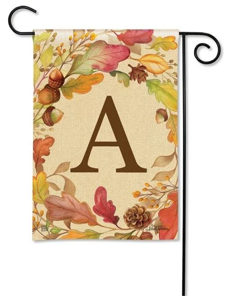 Swirling Fall Leaves Monogram A Garden Flag 4 Swirling Fall Leaves Monogram A Garden Flag - Image 2