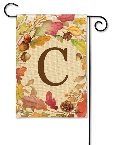 Swirling Fall Leaves Monogram C Garden Flag 4 Swirling Fall Leaves Monogram C Garden Flag - Image 2