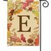 Swirling Fall Leaves Monogram E Garden Flag -Flag Sales 2024 swirling fall leaves monogram e garden flag